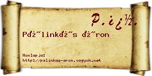 Pálinkás Áron névjegykártya